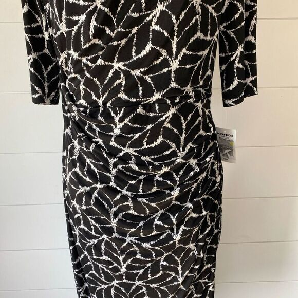 Connected Apparel Asymmetrical Neck Elbow Sleeve Dress Size 12 - Picture 4 of 12